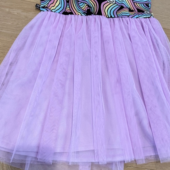NWT Pixie Lane Girls Rainbow Short Sleeve Dress with Lavender Tulle size 8 - Picture 7 of 8
